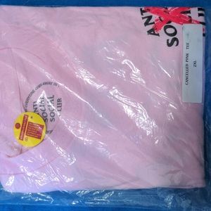 Anti social social club cancelled pink tee 2XLarge